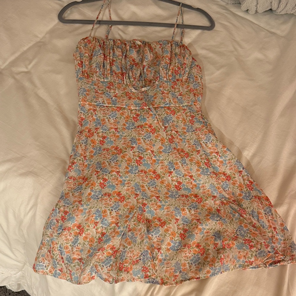 Francesca's Collections Floral Mini Dress with Spaghetti Straps